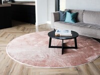 Runder Einfarbiger Teppich in Soft Pink - Frisco 41