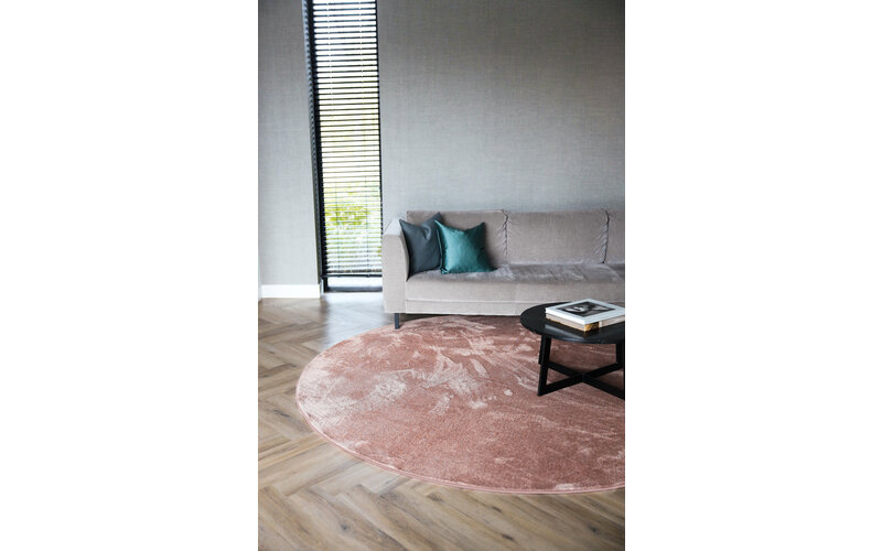Runder Einfarbiger Teppich in Soft Pink - Frisco 41