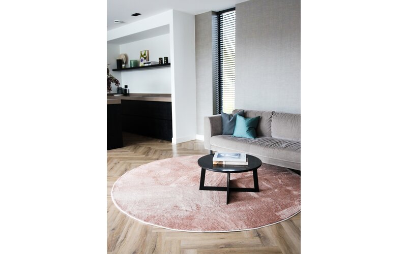 Runder Einfarbiger Teppich in Soft Pink - Frisco 41