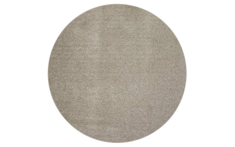 Runder Kurzflor Teppich Tore 15 in Beige