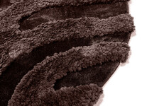 Brera 18 - Runder geschnitzter gemusterter Teppich in Braun
