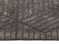 Velours Grau geometrisch Teppich - Romain 23 - Grau