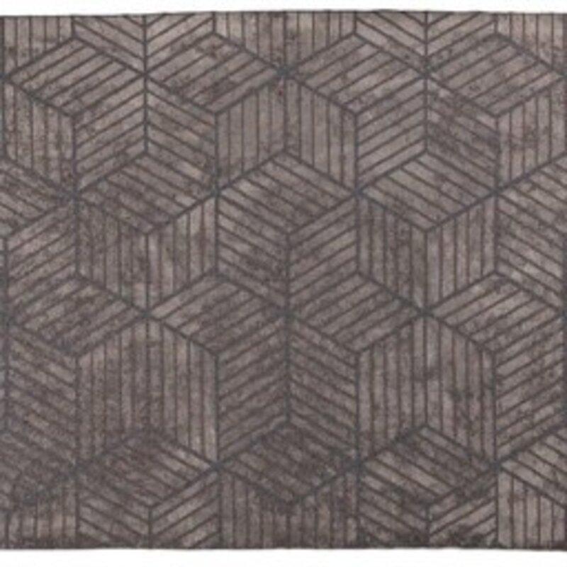 Velours Grau geometrisch Teppich - Romain 23 - Grau