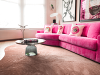 Teppich in organischer Form in Soft Pink - Lunar 41
