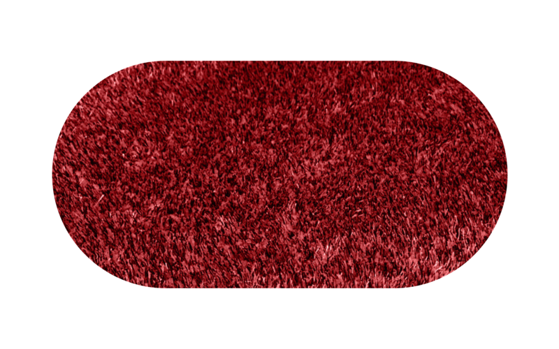 Hochflor Teppich Ross 45 Dunkelrot - oval