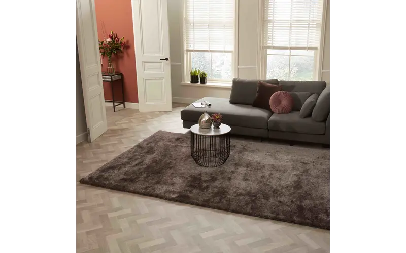 Reef 15 - Hochflor Teppich in Grey Brown