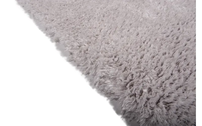 Lima 21 - Runder Hochflorteppich in Silber