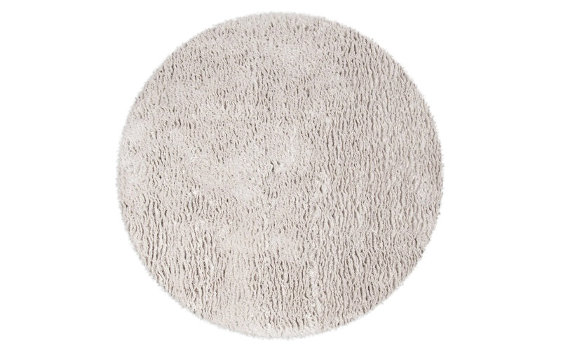 Lima 21 - Runder Hochflorteppich in Silber