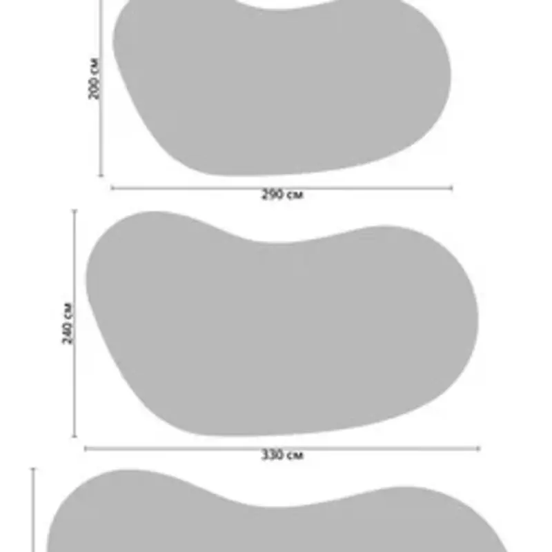 Hampton Ecru 10 - Hochflorteppich in organischer Form