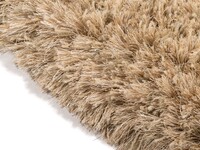Dime 12- Runder Hochflorteppich in Beige/Sand