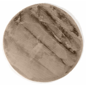 Fred van Leer Hampton Mocca - Runder Premium Hochflor Teppich