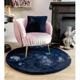 Fred van Leer Fay Soft Dunkelblau - Superweicher Runder Teppich