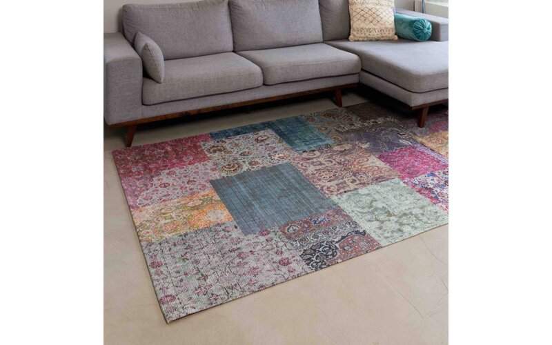 Flint 99 – Bunter Patchwork-Teppich in mehrfarbiger Komposition