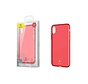 Baseus Ultra Slim TPU Hoesje iPhone X en iPhone Xs Transparant Rood - met poort cover
