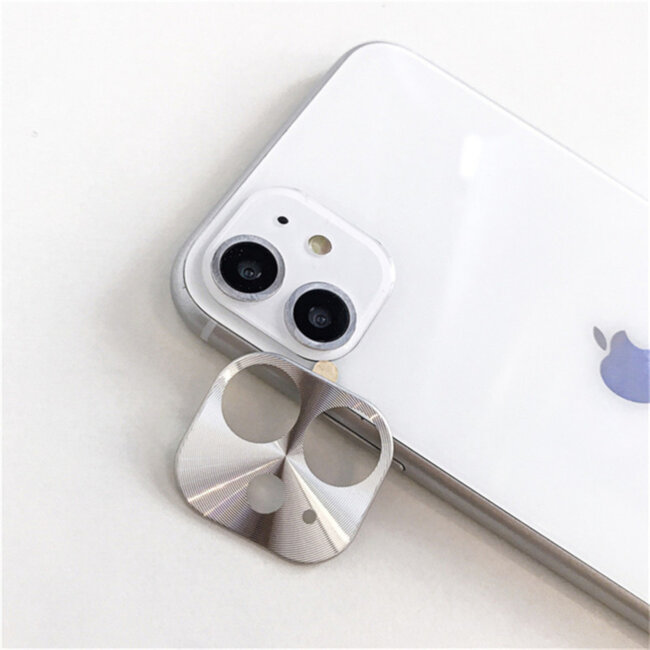 iPhone 11 Hoesje Zilver Camera Lens Protector - Metal