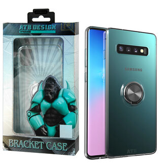 Atouchbo Samsung S10 Plus Hoesje Transparant met Ring en Magneet