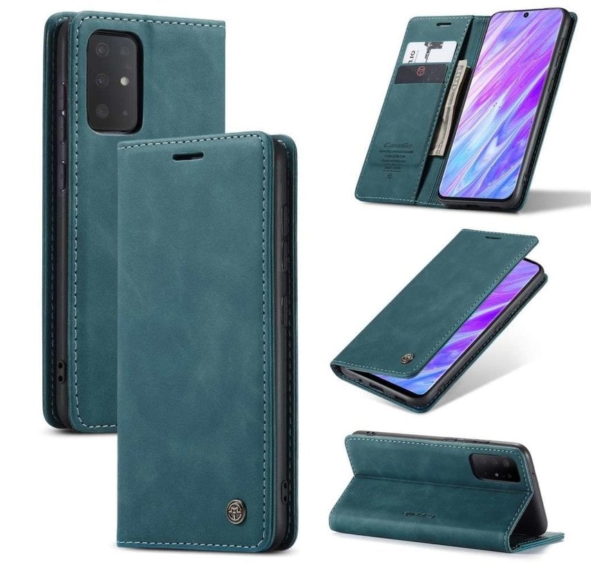 CaseMe Samsung S20 Hulle Blau - Retro Wallet Slim | Staufächer | Magnetisch | Ständer