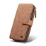 CaseMe Zipper Wallet Samsung S20 Ultra hoesje bruin - 2 in 1 Wallet en Flipcover - multifunctionele portemonee - extra ritsvak