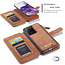 CaseMe Zipper Wallet Samsung S20 Ultra hoesje bruin - 2 in 1 Wallet en Flipcover - multifunctionele portemonee - extra ritsvak