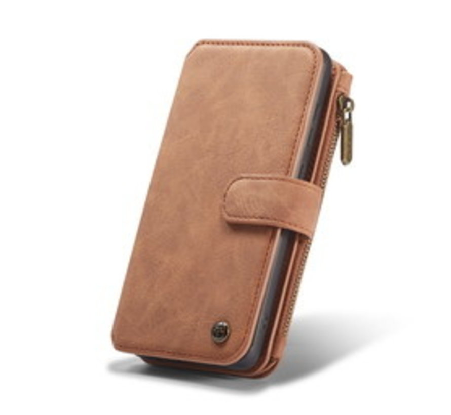 CaseMe Samsung S20 Plus Case L.Braun - 2 in 1 Zipper Wallet Case | Storage Compartments | Magnetic | Kickstand