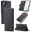 CaseMe Retro Wallet Slim Samsung Note 20 hoesje zwart - Flipcover - magnetische sluiting - 2 kaarthouders en een vak voor briefgeld