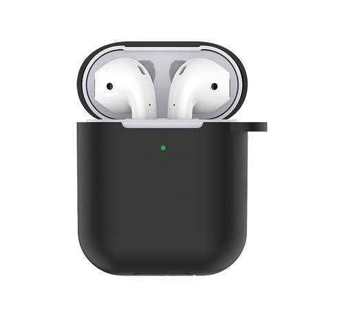 Devia Devia  Apple Airpods hoesje - zwart - siliconen - met loophole voor sleutelhanger