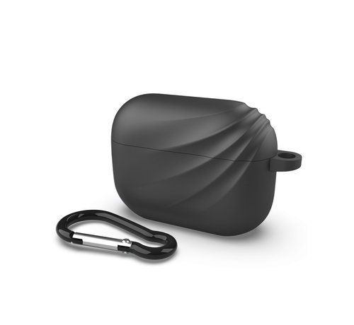 Devia Devia  Apple Airpods Pro hoesje - zwart deluxe - siliconen - met karabijn haakje