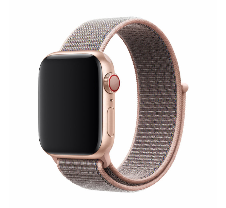 Devia Nylon Apple Watch Band Light Pink - Convient pour Apple Watch série 7 / 8 (41mm)