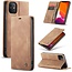 CaseMe iPhone 12 Mini Hoesje Lichtbruin 5.4 inch - Retro Wallet Slim