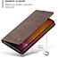 CaseMe Retro Wallet Slim iPhone 12 Pro Max  (6.7") Braun- Geldbörsen-Schutzhülle - Weiches Leder - 360°-Schutz - Ständer-Handyhalter - 2 Kartenhalter - Geldscheinschlitz