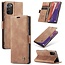CaseMe Samsung Note 20 Case Light Braun - Retro Wallet Slim - Wallet Protective Case - Soft Leather - 360° Protection - Kickstand Phone Holder - 2 Card Holder - Bill Slot
