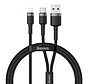 Baseus 2-in-1 Lightning Kabel für iPhone - 18W Quick Charge - Extra starkes geflochtenes Kabel - USB-A Stecker - USB Typ-C Kabel 2 in 1