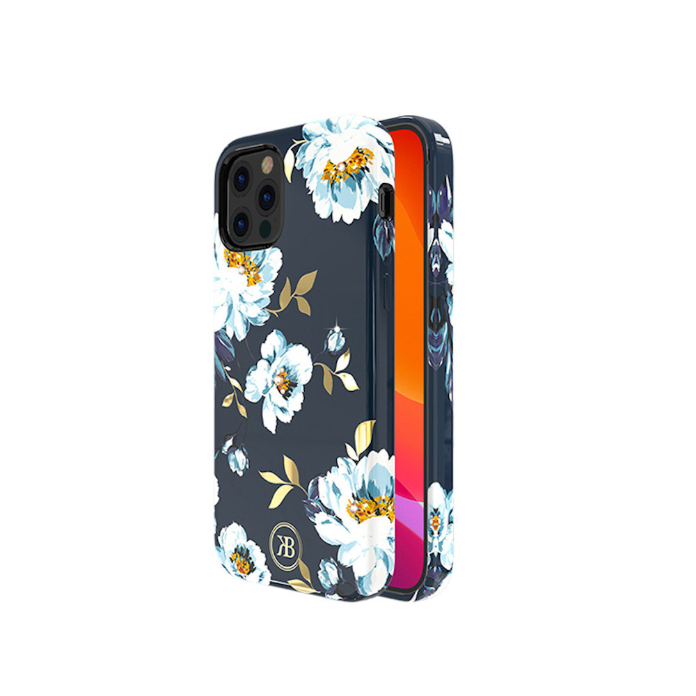 verzending|Kingxbar iPhone 12 /12 Pro Bloemen Gardenia met Swarovski Kristallen - eexi.nl