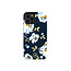 Kingxbar  iPhone 12 en iPhone 12 Pro hoesje blauw wit bloemen - BackCover - anti bacterieel - Crystals from Swarovski