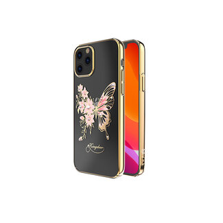Kingxbar iPhone 12 / 12 Pro Hülle Butterfly Gold mit Swarovski-Kristallen
