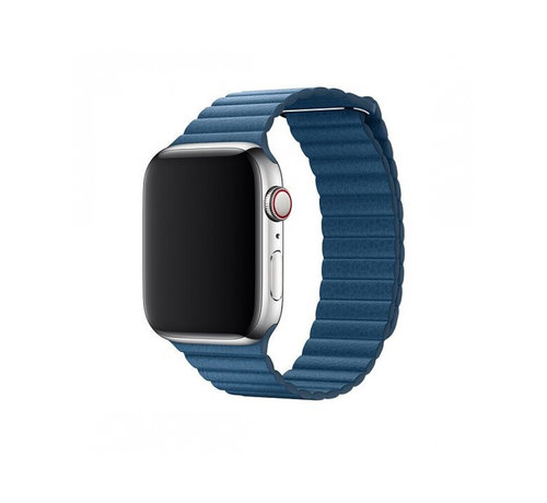 Devia Devia Kunstleder Apple Watch bandje blauw - Geschikt voor Apple Watch 7/8 series (41mm)