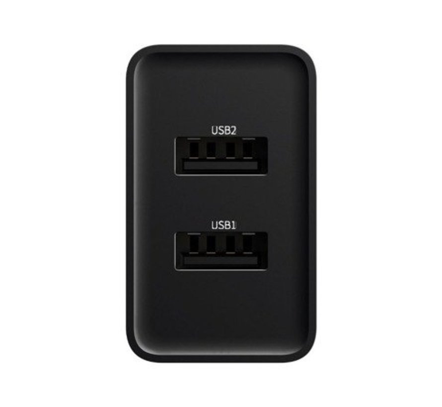 Baseus Oplader met 2 USB poorten zwart - 10.5W