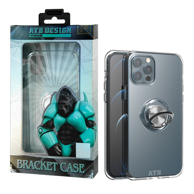 Atouchbo Coque iPhone 12 et 12 Pro Transparente avec Anneau et Aimant