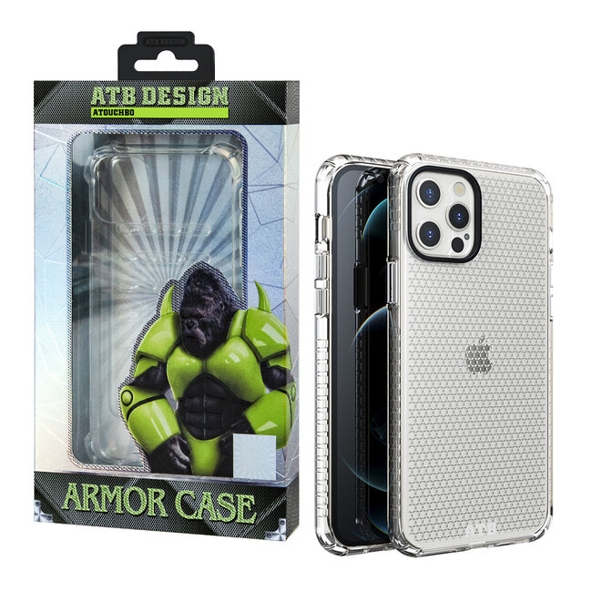 Atouchbo Armor Case iPhone 12 Pro Max hoesje transparant - Honeycomb