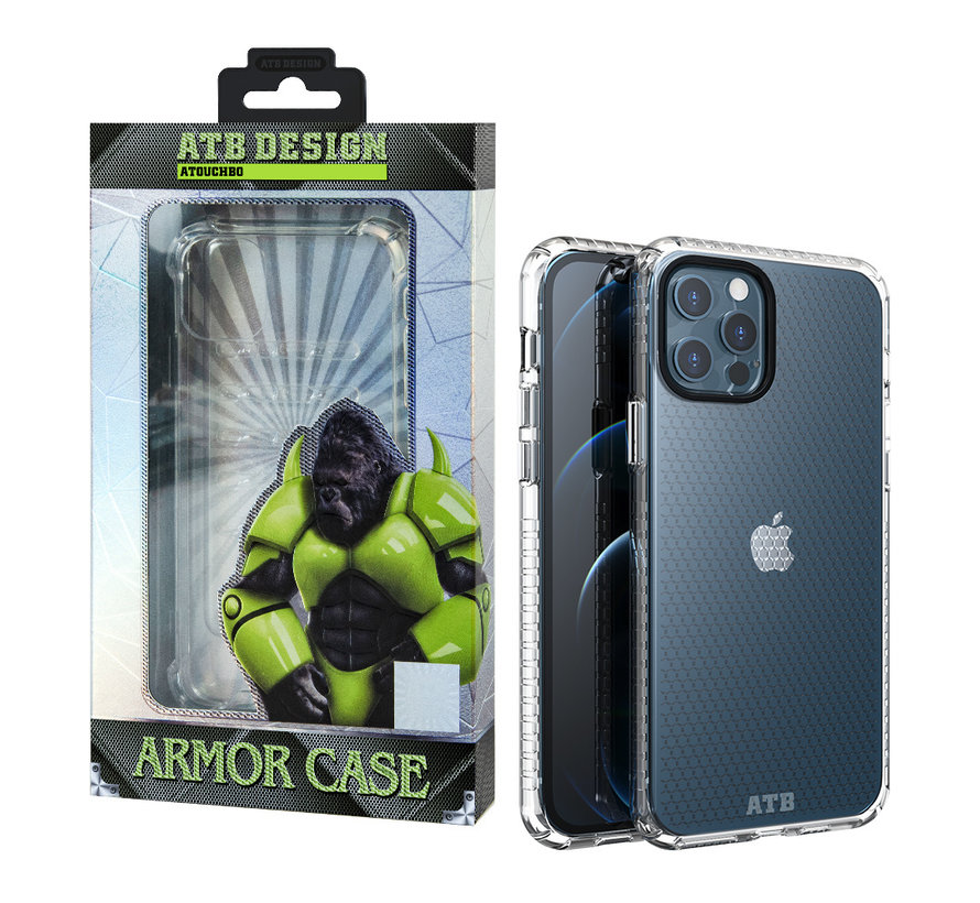 Atouchbo Armor Case iPhone 12 en iPhone 12 Pro hoesje transparant - Honeycomb
