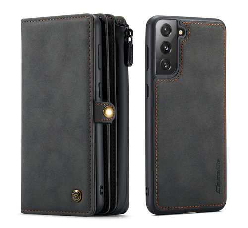 CaseMe CaseMe Samsung S21 Cover Noir- Multi Wallet | Compartiments de rangement | Magnétique | béquille