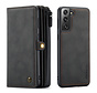 CaseMe Samsung S21 Cover Noir- Multi Wallet | Compartiments de rangement | Magnétique | béquille