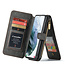 CaseMe Samsung S21 Plus Hulle Schwartz - 2 in 1 Zipper Wallet | Staufächer | Magnetisch | Ständer