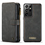 CaseMe Samsung S21 Plus Hulle Schwartz - 2 in 1 Zipper Wallet | Staufächer | Magnetisch | Ständer