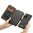 CaseMe Zipper Wallet Samsung S21 Plus hoesje zwart - 2 in 1 Wallet en Flipcover - multifunctionele portemonee - extra ritsvak