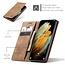 CaseMe Samsung S21 Ultra  Case Light Brown - Retro Wallet Slim - Wallet Protective Case - Soft Leather - 360° Protection - Kickstand Phone Holder - 2 Card Holder - Bill Slot