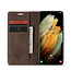 CaseMe Samsung S21 Ultra Case Brown - Retro Wallet Slim - Wallet Protective Case - Soft Leather - 360° Protection - Kickstand Phone Holder - 2 Card Holder - Bill Slot
