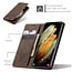 CaseMe Samsung S21 Ultra Case Brown - Retro Wallet Slim - Wallet Protective Case - Soft Leather - 360° Protection - Kickstand Phone Holder - 2 Card Holder - Bill Slot