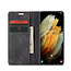 CaseMe Samsung S21  Ultra Case Black - Retro Wallet Slim  - Wallet Protective Case - Soft Leather - 360° Protection - Kickstand Phone Holder - 2 Card Holder - Bill Slot