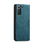 CaseMe Samsung S21  Plus Fall Blau - Retro Wallet Slim - Geldbörsen-Schutzhülle - Weiches Leder - 360°-Schutz - Ständer-Handyhalter - 2 Kartenhalter - Geldscheinschlitz